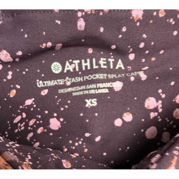 Athleta Ultimate Stash Pocket Splat Capri Leggings Women Size XS Maroon Pink - Picture 6 of 12
